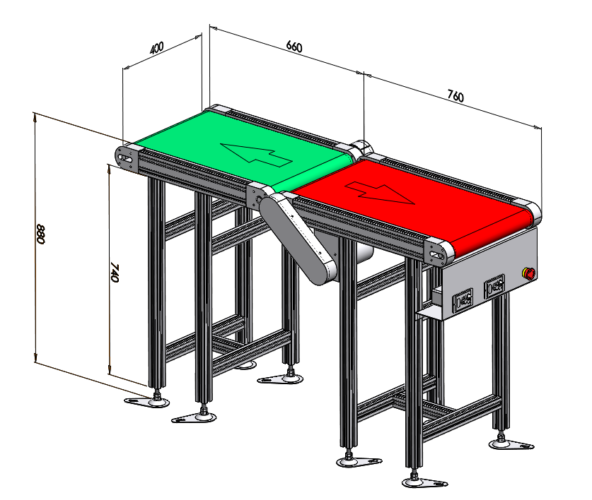 反向雙排皮帶輸送機(jī)（CAD圖紙）