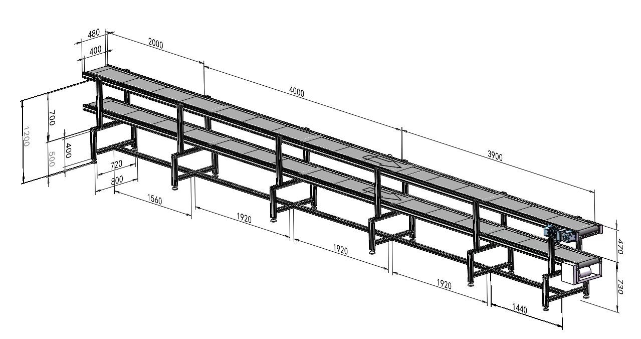 雙層流水線(xiàn)輸送機(jī)